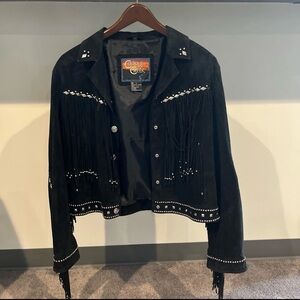 Black Suede Fringe Jacket